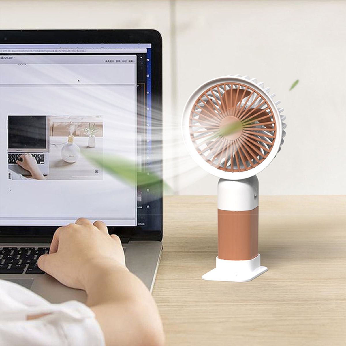 Mini Portable Handeled Fan With Rechargeable Battery