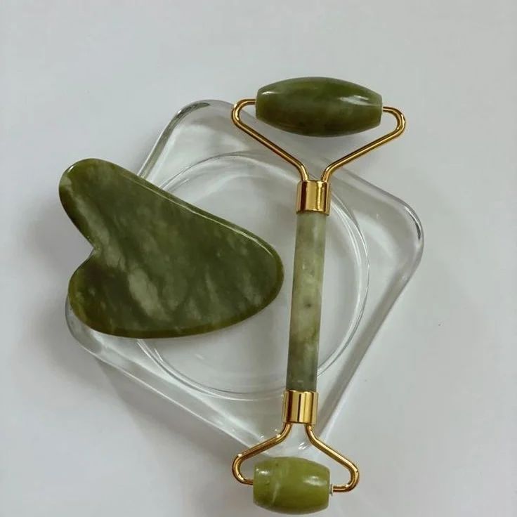 Natural Jade Roller & Gua Sha Set