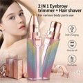 2 IN 1 Rechargeable Electric Eyebrow Trimmer & Hair Remover