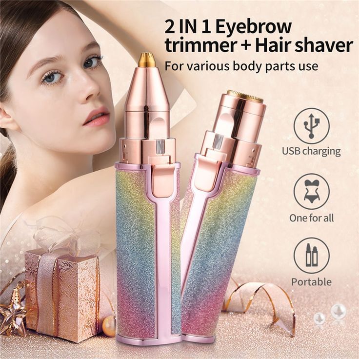 2 IN 1 Rechargeable Electric Eyebrow Trimmer & Hair Remover
