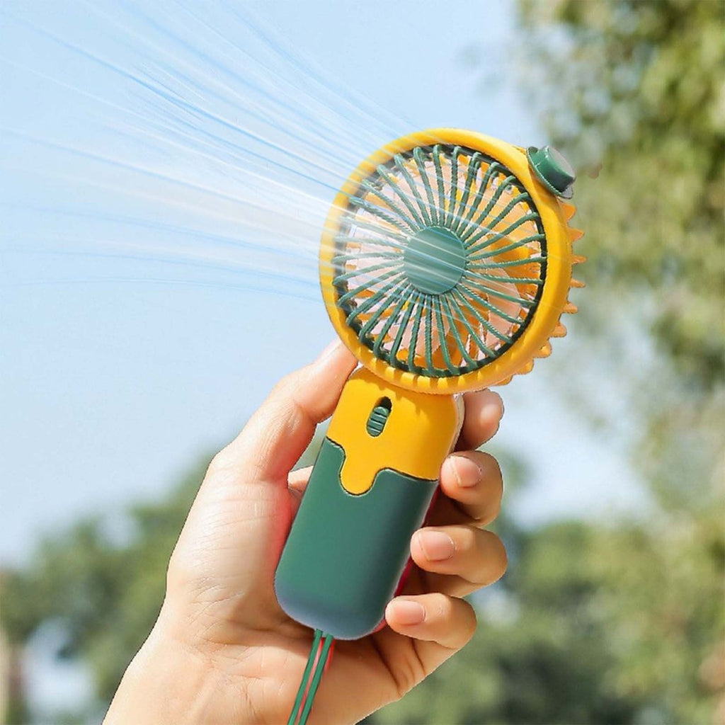 Mini Portable Handeled Fan With Rechargeable Battery