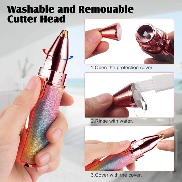 2 IN 1 Rechargeable Electric Eyebrow Trimmer & Hair Remover