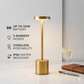 Rechargeable LED Table Lamp 12-hr Battery – Premium Metal Finish