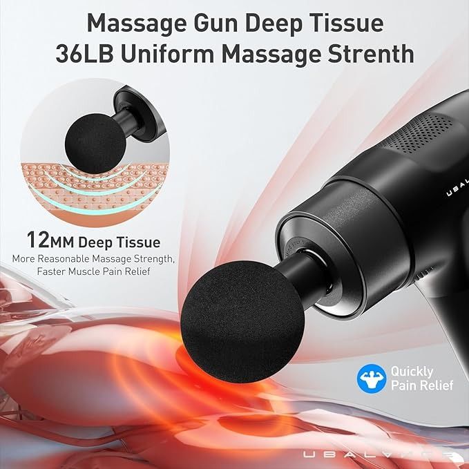 Mini Massage Gun, Percussion Deep Tissues Muscle Massager Gun with 6 Speeds