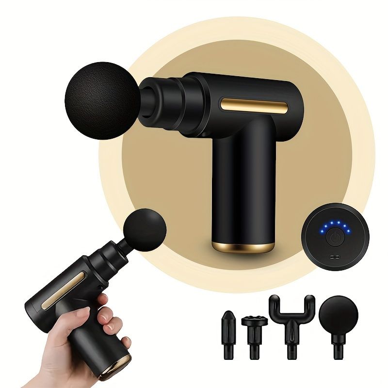 Mini Massage Gun, Percussion Deep Tissues Muscle Massager Gun with 6 Speeds